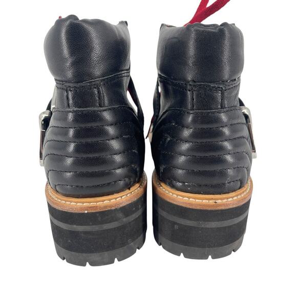 Marc Fisher Indre Hiker Boot with Red Laces Moto Lug Sole Winter Fit - Picture 13 of 13